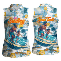 Hawaii Father's Day It's Surfing Time Women Sleeveless Polo Shirt Aloha L Makuakane DT02 - Polynesian Pride