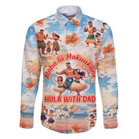 Hawaii Father's Day Family Matching Puletasi and Hawaiian Shirt Hula With Dad DT02 Dad's Shirt - Long Sleeve Art - Polynesian Pride