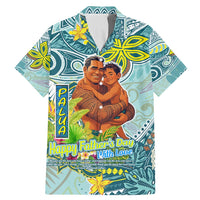 Palau Father's Day Polynesia Family Matching Mermaid Dress and Hawaiian Shirt Dad and Son DT02 Dad's Shirt - Short Sleeve Blue - Polynesian Pride