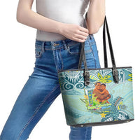 Palau Father's Day Polynesia Leather Tote Bag Dad and Son DT02 - Polynesian Pride