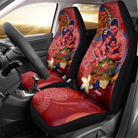 Happy Father's Day French Polynesia Car Seat Cover Family Turtle Hibiscus