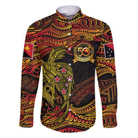 Papua New Guinea 50th Independence Day Family Matching Puletasi and Hawaiian Shirt Culture Spirit and Sovereignty DT02 Dad's Shirt - Long Sleeve Art - Polynesian Pride