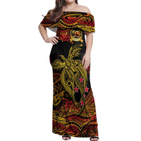 Papua New Guinea 50th Independence Day Off Shoulder Maxi Dress Culture Spirit and Sovereignty