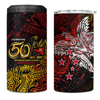 PNG 1975 - 2025 4 in 1 Can Cooler Tumbler Papua New Guinea 50th Independence Anniversary DT02 One Size: 16 oz Art - Polynesian Pride