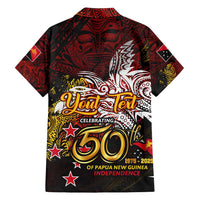 PNG 1975 - 2025 Family Matching Off Shoulder Maxi Dress and Hawaiian Shirt Papua New Guinea 50th Independence Anniversary