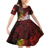 PNG 1975 - 2025 Family Matching Off Shoulder Short Dress and Hawaiian Shirt Papua New Guinea 50th Independence Anniversary