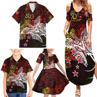 PNG 1975 - 2025 Family Matching Summer Maxi Dress and Hawaiian Shirt Papua New Guinea 50th Independence Anniversary DT02 - Polynesian Pride