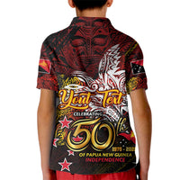 PNG 1975 - 2025 Kid Polo Shirt Papua New Guinea 50th Independence Anniversary DT02 - Polynesian Pride