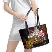 PNG 1975 - 2025 Leather Tote Bag Papua New Guinea 50th Independence Anniversary DT02 - Polynesian Pride