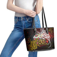 PNG 1975 - 2025 Leather Tote Bag Papua New Guinea 50th Independence Anniversary DT02 - Polynesian Pride