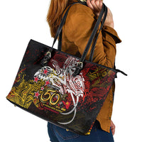 PNG 1975 - 2025 Leather Tote Bag Papua New Guinea 50th Independence Anniversary DT02 - Polynesian Pride