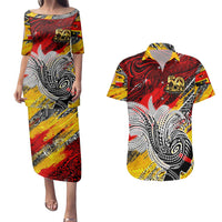 Papua New Guinea 50th Independence Day Couples Matching Puletasi and Hawaiian Shirt Celebrate Our History, Inspire Our Future DT02 Art - Polynesian Pride