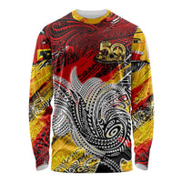 Papua New Guinea 50th Independence Day Long Sleeve Shirt Celebrate Our History, Inspire Our Future DT02 Unisex Art - Polynesian Pride