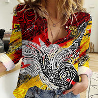 Papua New Guinea 50th Independence Day Women Casual Shirt Celebrate Our History, Inspire Our Future