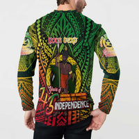 Vanuatu 45th Independence Anniversary Button Sweatshirt Embracing Our Traditions Shaping Our Future