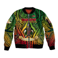 Vanuatu 45th Independence Anniversary Sleeve Zip Bomber Jacket Embracing Our Traditions Shaping Our Future