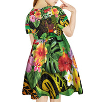 45th Anniversary of Freedom Vanuatu Kid Short Sleeve Dress Island Pride Cultural Power Pacific Unity