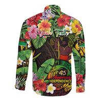 45th Anniversary of Freedom Vanuatu Long Sleeve Button Shirt Island Pride Cultural Power Pacific Unity