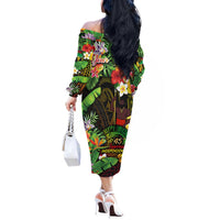 45th Anniversary of Freedom Vanuatu Off The Shoulder Long Sleeve Dress Island Pride Cultural Power Pacific Unity DT02 - Polynesian Pride
