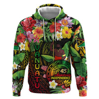 45th Anniversary of Freedom Vanuatu Zip Hoodie Island Pride Cultural Power Pacific Unity