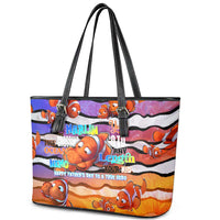The Ocean Best Dad Leather Tote Bag Like Marlin Happy Fathers Day To a True Hero - Polynesian Pride