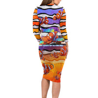 The Ocean Best Dad Long Sleeve Bodycon Dress Like Marlin Happy Fathers Day To a True Hero DT02 - Polynesian Pride