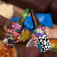 Kiwi New Zealand Rugby 4 in 1 Can Cooler Tumbler Kiwis Mascot Tropical Pattern DT02 - Polynesian Pride