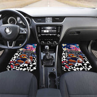 Kiwi New Zealand Rugby Car Mats Kiwis Mascot Tropical Pattern