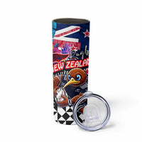Kiwi New Zealand Rugby Skinny Tumbler Kiwis Mascot Tropical Pattern DT02 - Polynesian Pride