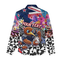 Personalized Kiwi New Zealand Rugby Women Casual Shirt Kiwis Mascot Tropical Pattern DT02 - Polynesian Pride