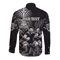 Personalized All Black Brothers Rugby Long Sleeve Button Shirt New Zealand Maori Haka