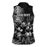 Personalized All Black Brothers Rugby Women Sleeveless Polo Shirt New Zealand Maori Haka