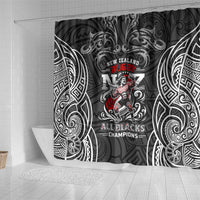 All Black NZL Rugby Champions Shower Curtain Maori Warrior