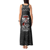 All Black NZL Rugby Champions Tank Maxi Dress Maori Warrior DT02 - Polynesian Pride