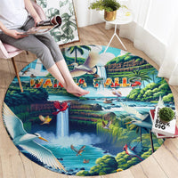 Wailua Falls Hawaii Round Carpet Kauai Natural Beauty