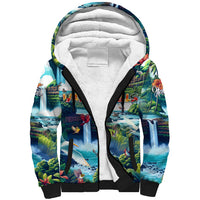 Wailua Falls Hawaii Sherpa Hoodie Kauai Natural Beauty