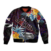 Personalized Amelika Samoa Sharks Polynesia Bomber Jacket American Samoa DT02 Unisex Black - Polynesian Pride