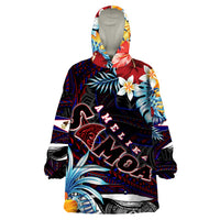 Personalized Amelika Samoa Sharks Polynesia Wearable Blanket Hoodie American Samoa DT02 One Size Black - Polynesian Pride