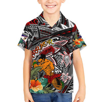 Personalized American Samoa Warrior Hawaiian Shirt Shark Turtle Polynesian Tattoo DT02 - Polynesian Pride
