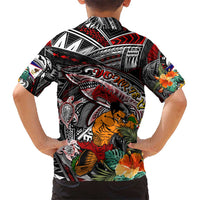 Personalized American Samoa Warrior Hawaiian Shirt Shark Turtle Polynesian Tattoo DT02 - Polynesian Pride