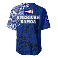 Sharks And American Samoa Baseball Jersey Simple Polynesian Blue