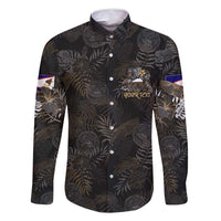 Personalized Shaka Girls America Samoa Family Matching Long Sleeve Bodycon Dress and Hawaiian Shirt Tropical Flowers Vintage