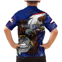 American Samoa Family Matching Mermaid Dress and Hawaiian Shirt Brave Eagle Flag Color