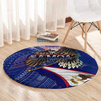 American Samoa Round Carpet Brave Eagle Flag Color