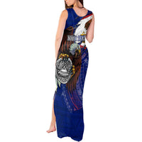 American Samoa Tank Maxi Dress Brave Eagle Flag Color