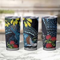 New Zealand Tui Bird Tumbler Cup Maori Koru Mix Pohutukawa DT04 - Polynesian Pride
