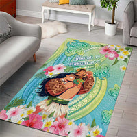 Hawaii Father's Day Area Rug Happy Father And Child
