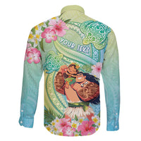 Personalised Hawaii Father's Day Family Matching Long Sleeve Bodycon Dress and Hawaiian Shirt Happy Father And Child DT04 - Polynesian Pride