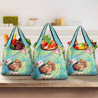 Hawaii Father's Day Grocery Bag Happy Father And Child DT04 3-pack One Size Green - Polynesian Pride