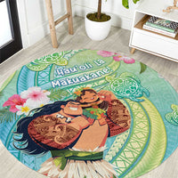 Hawaii Father's Day Round Carpet Happy Father And Child